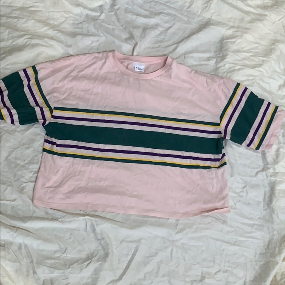 Striped cropped tee